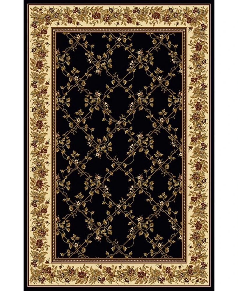 Closeout! Km Home 1427/1720/Black Navelli Black 3'3" x 5'4" Area Rug