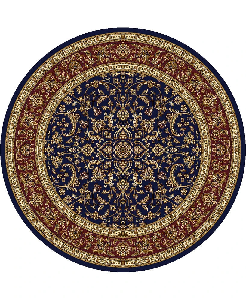 Closeout! Km Home 1318/1547/Navy Navelli Blue 7'10" x 7'10" Round Area Rug