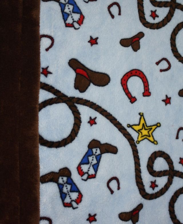 Lil' Cub Hub Minky Baby Boy Blanket