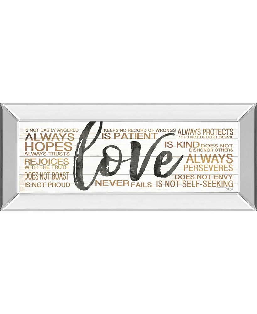 Classy Art Love by Marla Rae Mirror Framed Print Wall Art - 18" x 42"