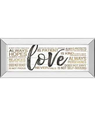 Classy Art Love by Marla Rae Mirror Framed Print Wall Art - 18" x 42"