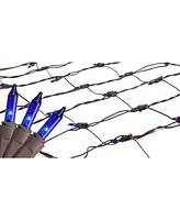Northlight 2' x 8' Blue Mini Tree Trunk Wrap Christmas Net Lights - Brown Wire