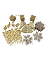 Northlight 125ct Champagne Gold Shatterproof 4-Finish Christmas Ornaments