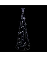 Northlight 5' Pure White Led Lighted Cone Tree Outdoor Christmas Decoration