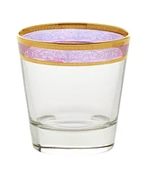 Lorren Home Trends Melania Collection Multicolor Double Old Fashion Glasses, Set of 6