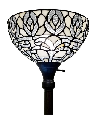 Amora Lighting Tiffany Style Torchiere Floor Lamp
