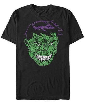 Marvel Men's Classic Hulk Text Big Face, Short Sleeve T-Shirt