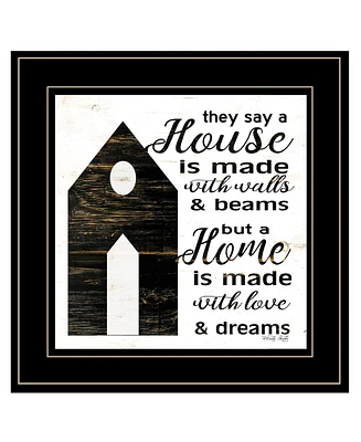 Trendy Decor 4U A House by Cindy Jacobs, Ready to hang Framed Print, Black Frame, 15" x 15"