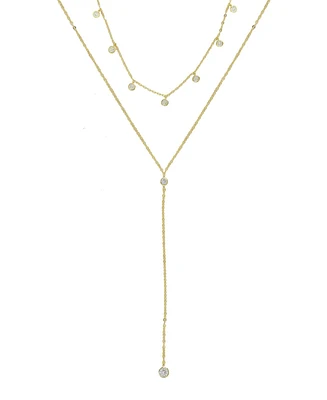 Ettika Simplistic Crystal Layered Lariat Necklace Set