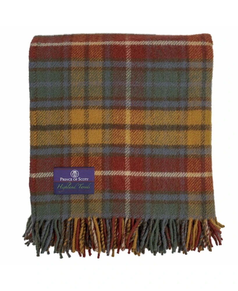 Prince of Scots Tartan Tweed Fluffy Throw, 72" x 59"