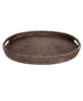 Artifacts Rattan Oval Tray with Cutout Handles