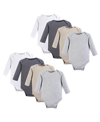 Hudson Baby Boys Unisex Cotton Long-Sleeve Bodysuits 8-Pack