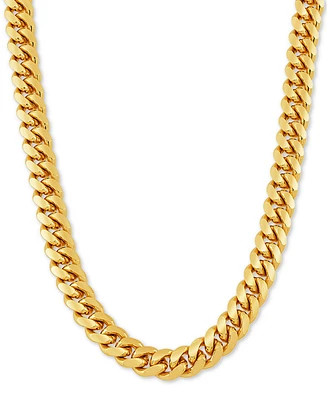 Cuban Link 26" Chain Necklace in 18k Gold-Plated Sterling Silver or Sterling Silver
