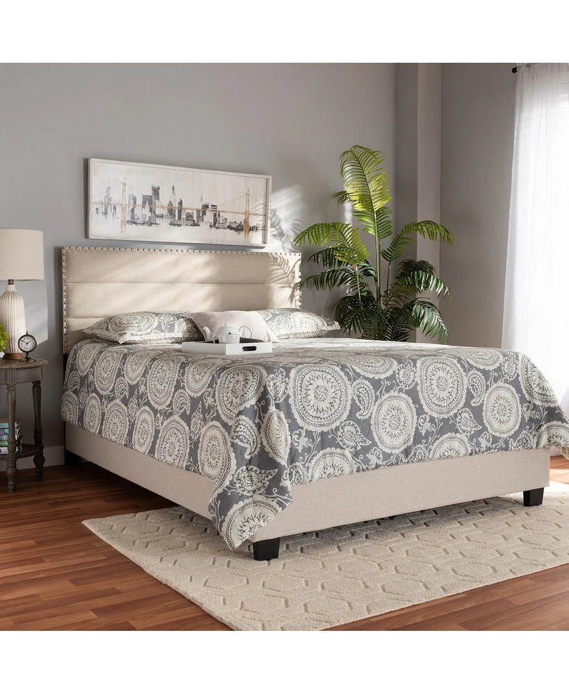 Ansa Fabric Headboard Platform Queen Bed