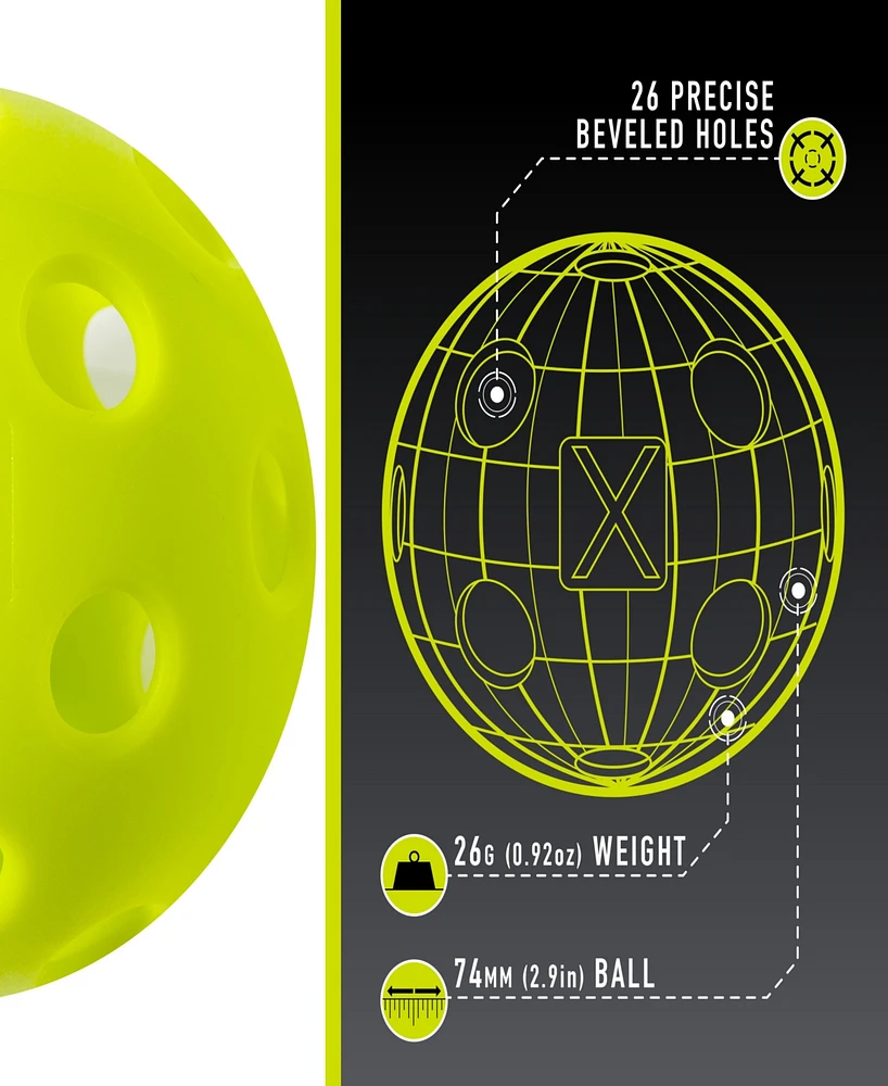 Franklin Sports X-26 Pickleballs - Indoor - 3 Pack - Usapa Approved
