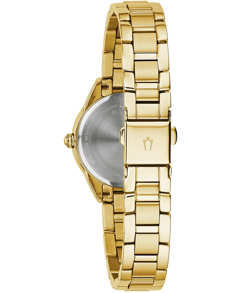 Bulova Women's Sutton Diamond-Accent Gold-Tone Stainless Steel Bracelet Watch 28mm