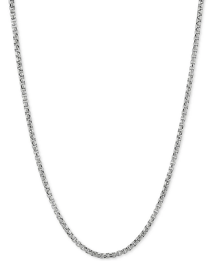 Rounded Box Link 20" Chain Necklace in Sterling Silver or 18k Gold-Plated Over Sterling Silver