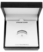 Diamond Split Shank Band (1/10 ct. t.w.) Sterling Silver