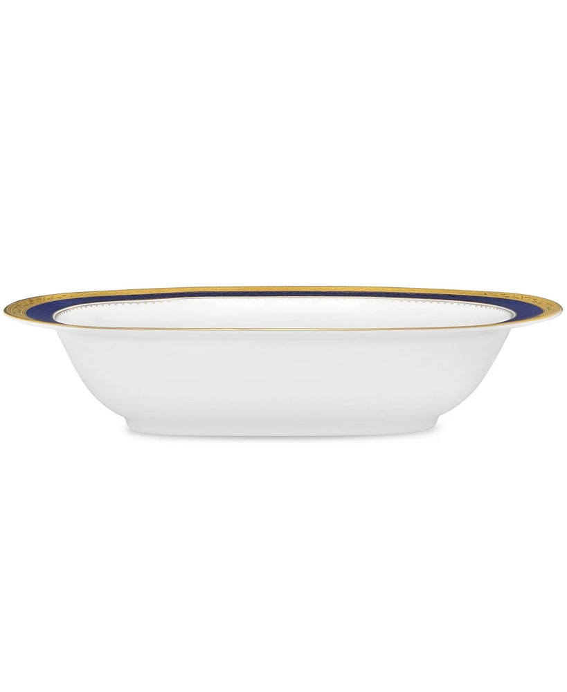 Noritake Odessa Cobalt Gold Oval Vegetable Bowl, 24 Oz.