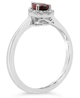 Garnet (3/8 ct. t.w.) and Diamond Accent Ring Sterling Silver