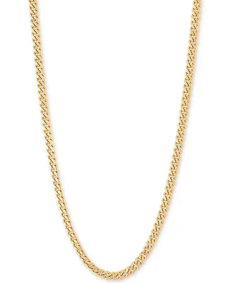 Lightweight Miami Cuban Link 22" Chain Necklace (3mm) in 14k Gold