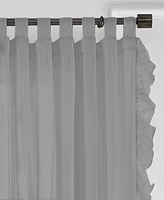 Elrene Home Fashions Bella Tab-Top Ruffle Sheer Window Curtain