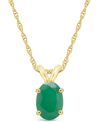 Emerald (3/4 ct. t.w.) Pendant Necklace in 14k Yellow Gold