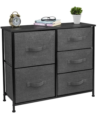 Sorbus Dresser with 5 Drawers - Storage Chest Organizer with Steel Frame, Wood Top, Handles