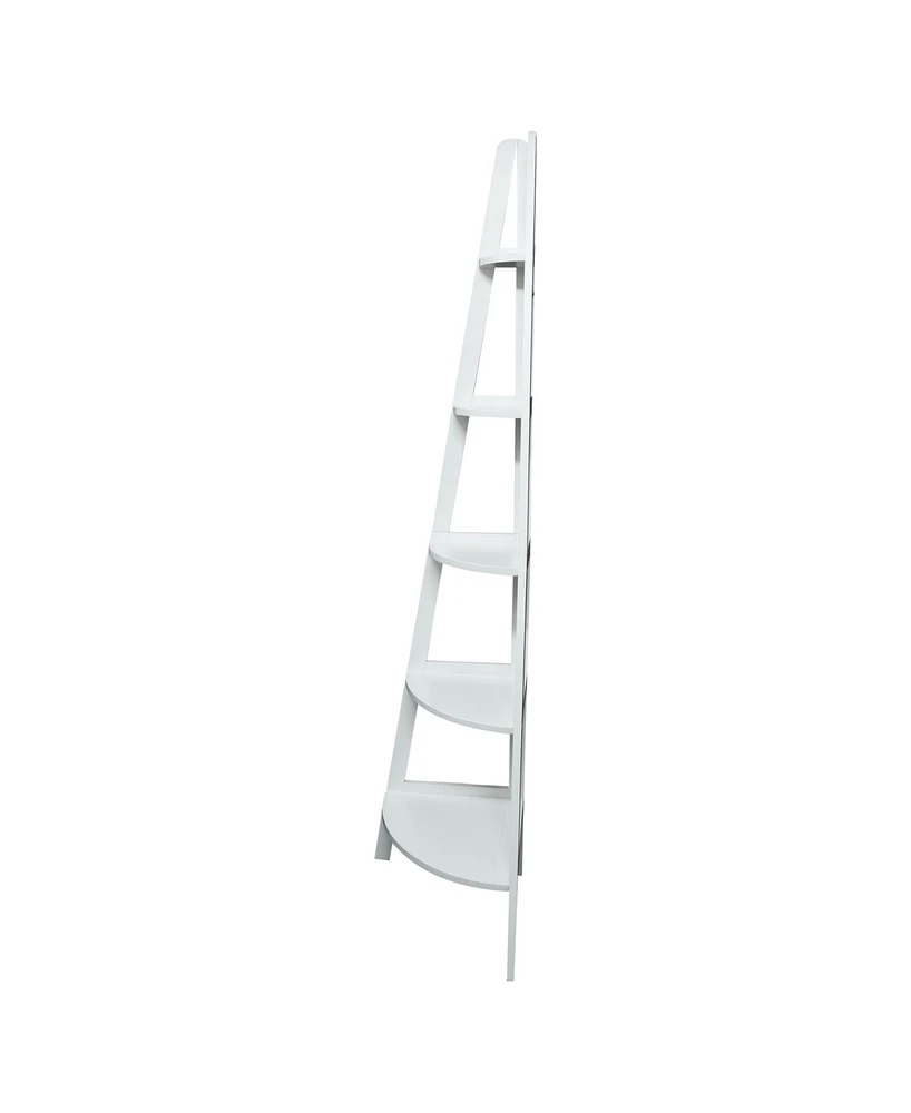 Yu Shan 5-Shelf Corner Ladder Bookcase