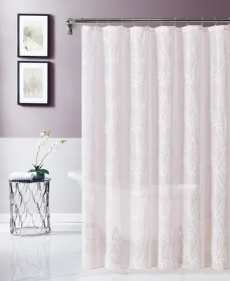 Dainty Home Stella Chenille Embroidederd Shower Curtain, 70" x 72"