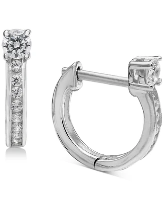 Giani Bernini Small Cubic Zirconia Huggie Hoop Earrings in Sterling Silver, 0.5", Created for Macy's