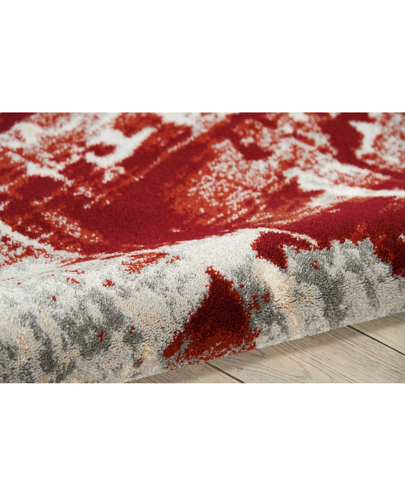 Long Street Looms Samuel SAM14 Ivory, Red 7'10" x 10'6" Area Rug