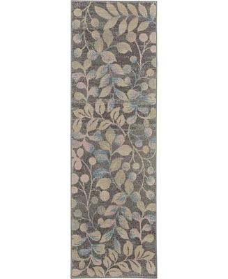 Long Street Looms Peace PEA03 Gray 2'3" x 7'3" Runner Rug