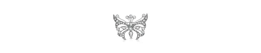 2028 Crystal Butterfly Brooch Pin