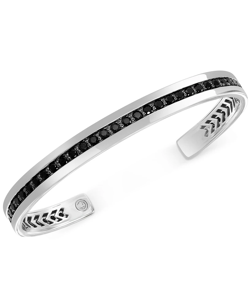 Effy Black Spinel Cuff Bracelet in Sterling Silver