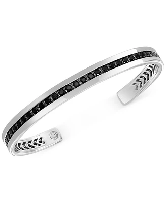 Effy Black Spinel Cuff Bracelet in Sterling Silver