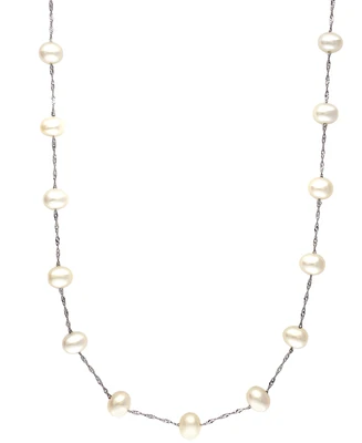 Effy Cultured Freshwater Pearl Station 18" Necklace 14k Gold (5-1/2mm)