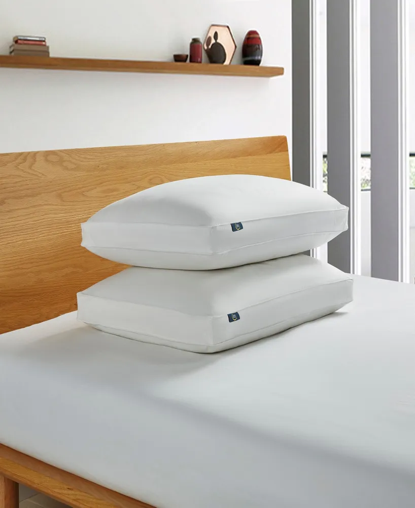 Serta White Goose Feather & Down Fiber Side Sleeper 2-Pack Pillow, Standard/Queen