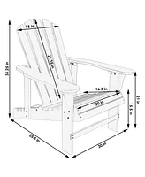 Outdoor Painted Fir Wood Lounge Backyard Patio Adirondack Chair with Adjustable Backrest