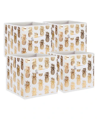 Design Imports Non-woven Polyester Cube Pineapple Square Set of