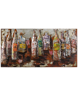 Empire Art Direct 5 O'clock Mixed Media Iron Hand Painted Dimensional Wall Art, 24" x 48" x 2.2"