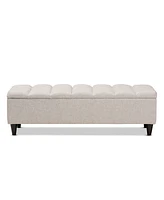 Furniture Brette Mid-Century Modern Upholstered Storage Bench Ottoman