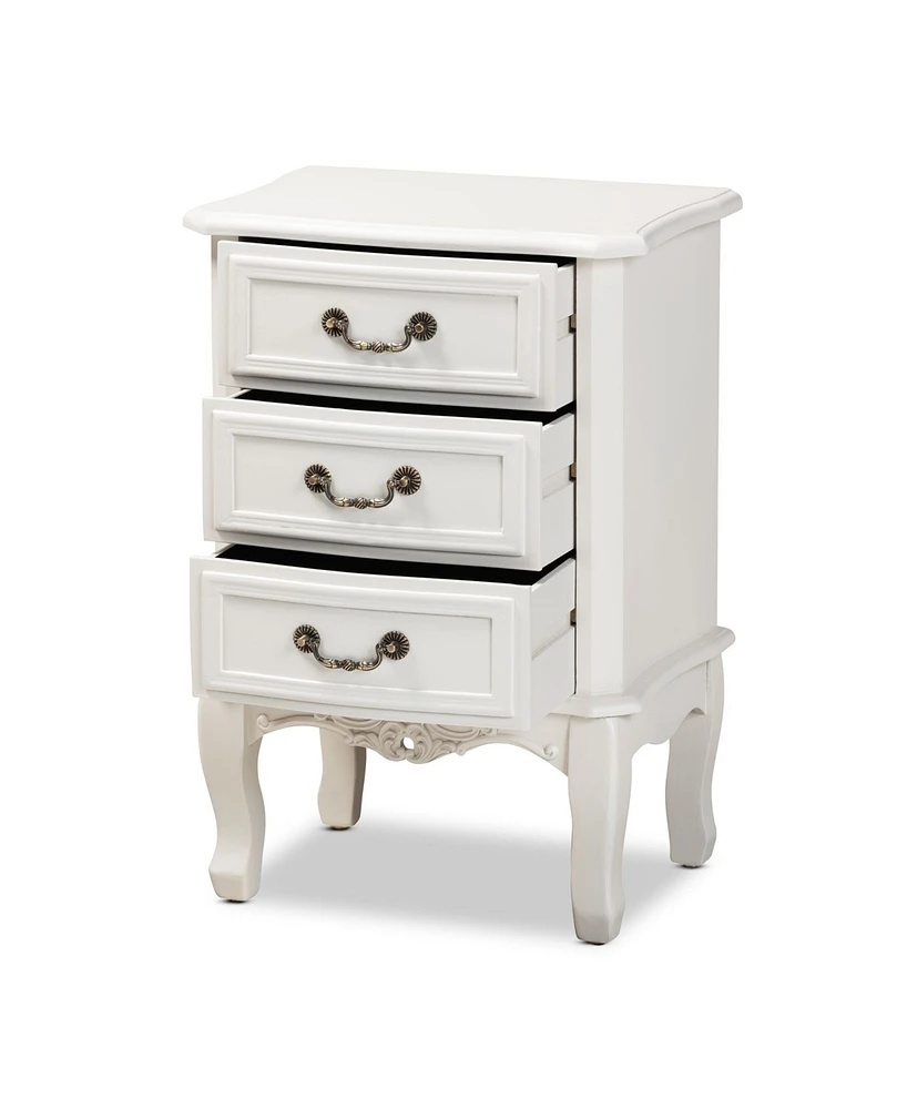 Furniture Gabrielle Victorian 3 Drawers Nightstand