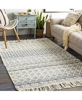 Closeout Livabliss Farmhouse Tassels Fts Denim Rug