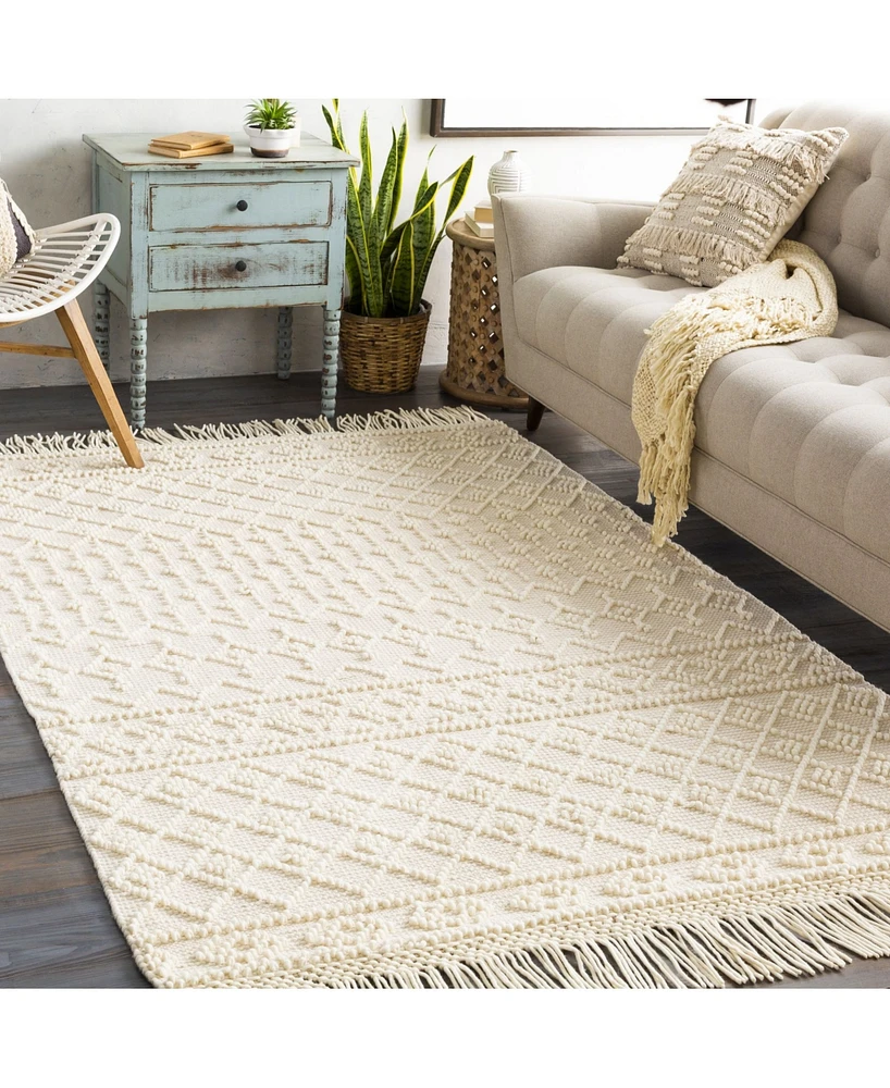 Livabliss Farmhouse Tassels Fts-2305 White 5' x 7'6" Area Rug