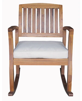 Noble House Dewitt Outdoor Rocking Chair with Cushion