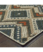 Oriental Weavers Latitude 002X3 Gray 7'10" x 10' Outdoor Area Rug