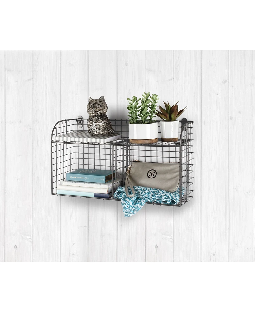 Spectrum Vintage-like Living Wall Mount Double Bin with Shelf