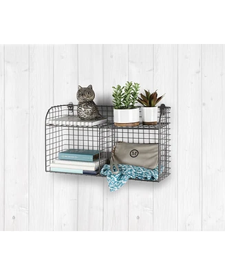 Spectrum Vintage-like Living Wall Mount Double Bin with Shelf