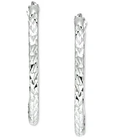 Giani Bernini Small Textured Hoop Earrings in Sterling Silver, 1", Created for Macy's